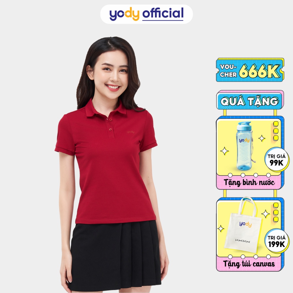 Áo Polo Yody Nữ vải cotton  thoáng mát mềm mịn APN5388