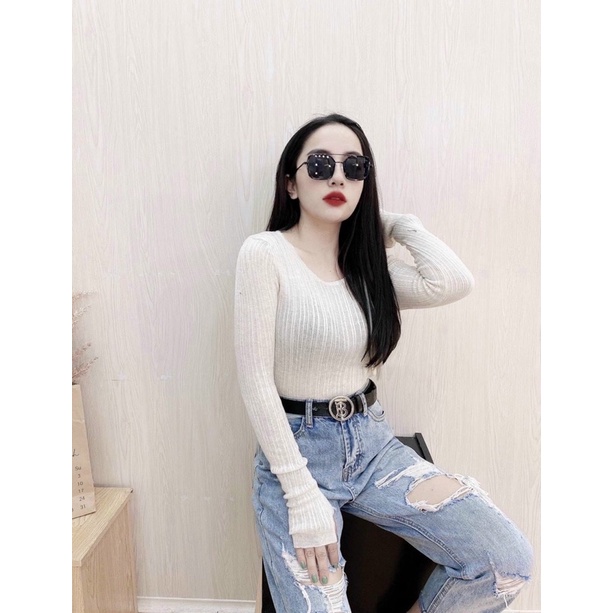 Áo len giấy xỏ ngón,áo len mỏng,áo mặc trong