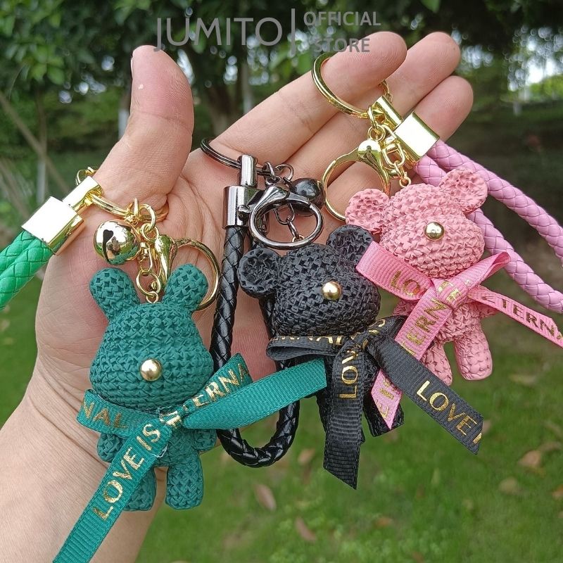 Móc khóa gấu Bear.brich len màu thời thượng móc treo túi xách JUMITO 125