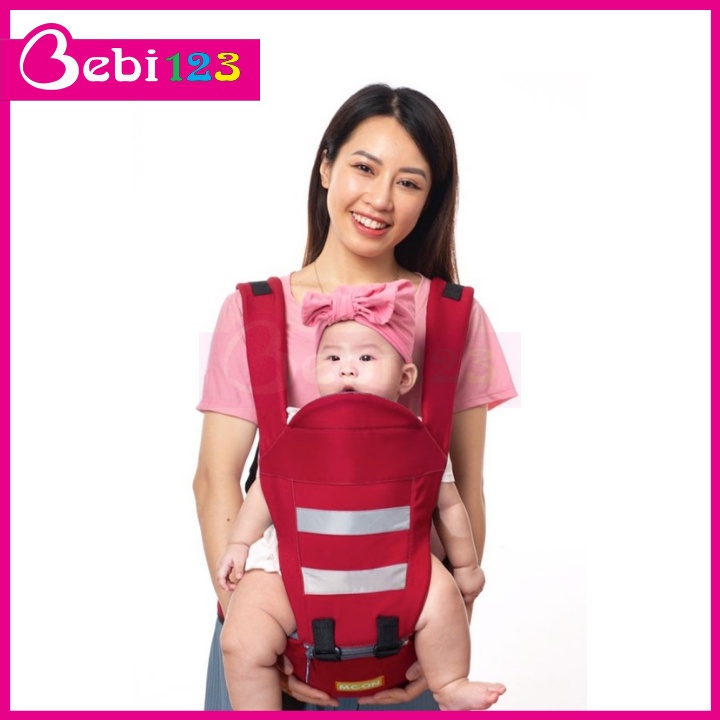 Địu Ngồi Moon trợ lực phản quang đỡ cổ 4 tư thế an toàn cho bé