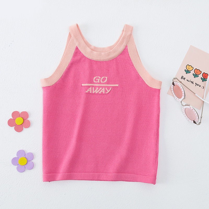 Se7en Áo Dệt Kim Không Tay In Chữ Giản Dị Mùa Hè Hàn Quốc Dành Cho Bé