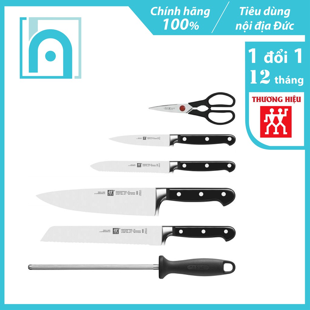 [NỘI ĐỊA ĐỨC] Bộ dao làm bếp Zwilling Professional “S” 7 món - Hàng tiêu dùng nội địa Đức