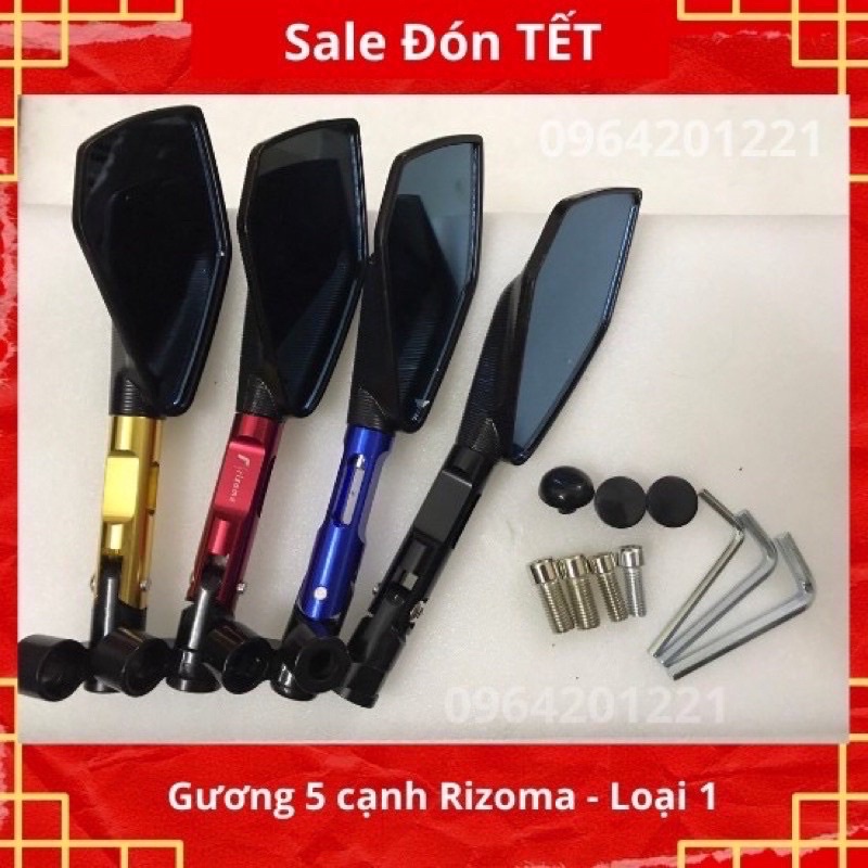 Gương 5 cạnh thời trang riroma gắn các loại xe máy ( giá 1 chiếc bên trái)