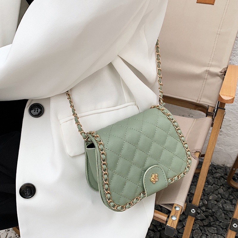 Túi Đeo Vai Dây Xích Phối Hạt Hình Thoi Thời Trang Cho Nữ