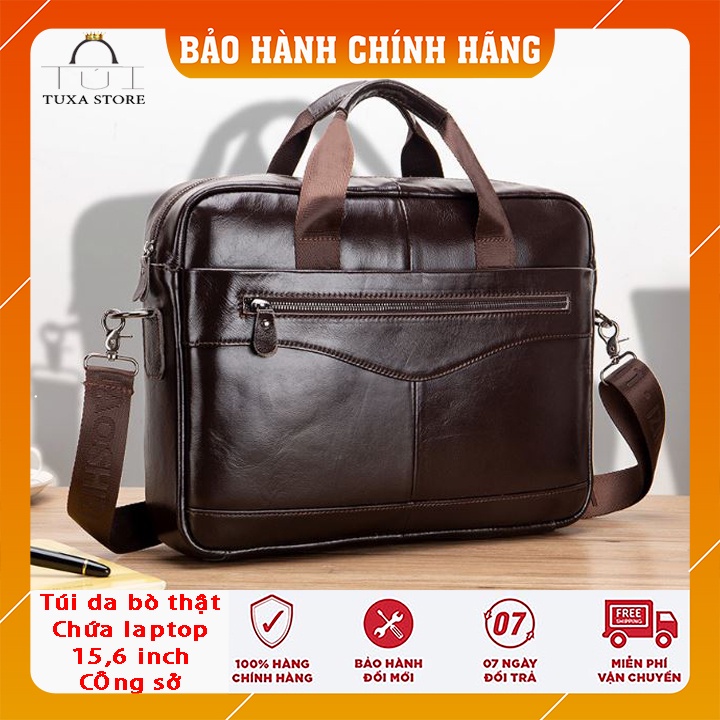 Túi Cặp Đựng Laptop Da Bò Thật Đựng Laptop 15 6 Inch Tài Liệu Ipad Đi Làm Túi Xách Công Sở Tuxa Bảo Hành 12 Tháng
