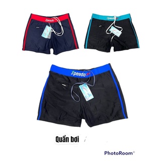 Quần bơi nam speedo đen phối xanh đỏ có túi nhỏ đựng chìa khóa - nhiều màu