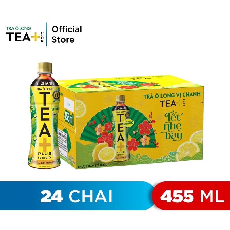 Trà Ô Long Tea Plus 24 chai/Thùng 455ml Chang's Food