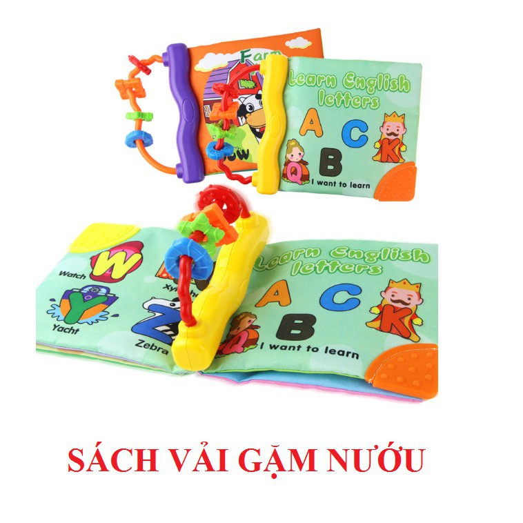 Đồ chơi sách vải gặm nướu nhiều chủ đề cho bé FRESHIP 99k