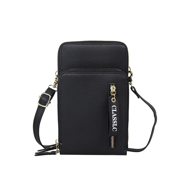 Túi Đeo Chéo Màu Trơn Sức Chứa Lớn Có Khóa Kéo Dành Cho Nữ