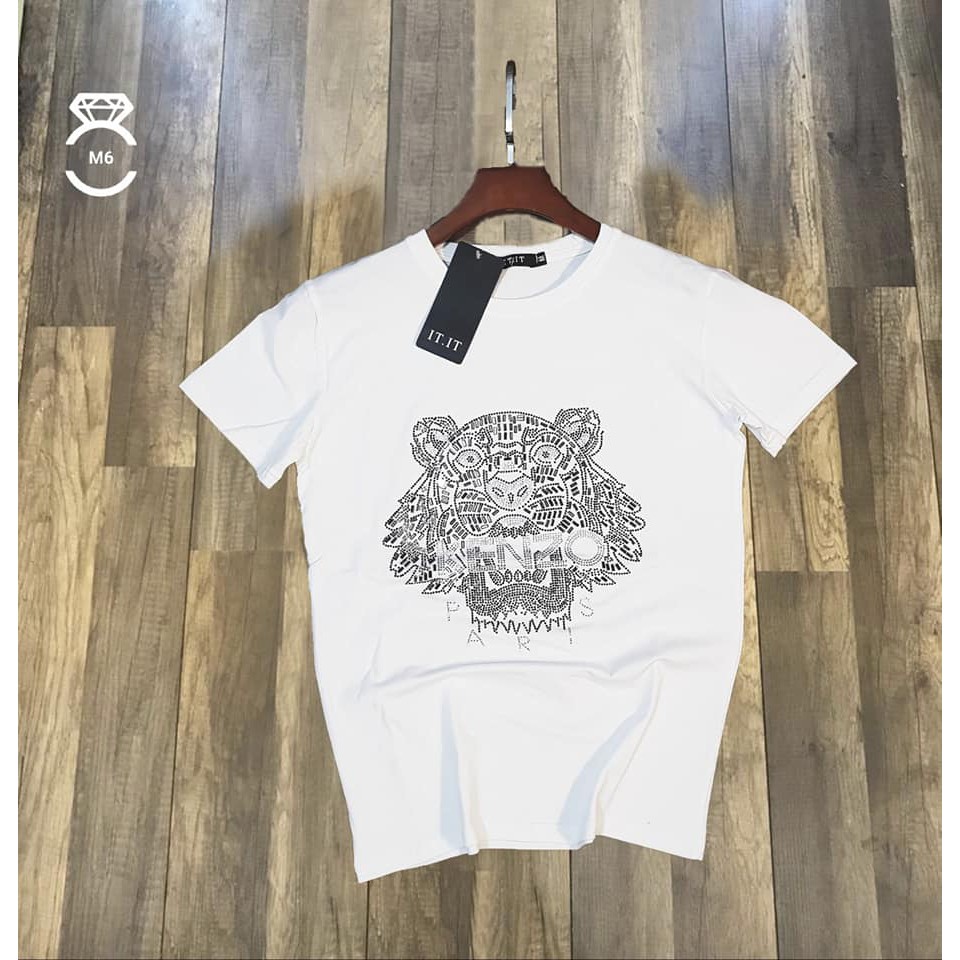 Áo Phông Kenzo Đính Đá Chất Cotton Mát Lạnh