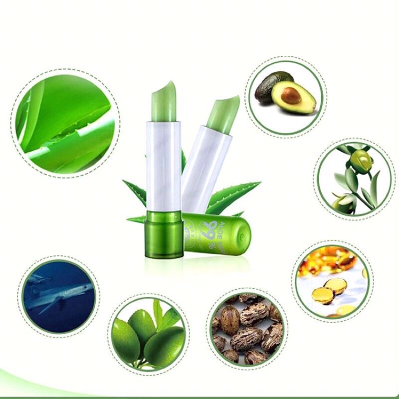 Son dưỡng môi Nha đam hồng môi Aloe Vera 99% chiết xuất 100% lô hội