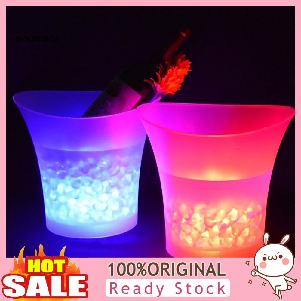 Xô Đá Giữ Lạnh Bia Rượu Champagne Có Đèn LED Nhiều Màu 5L
