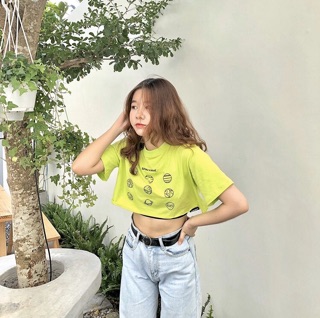 Áo croptop spacebae neon