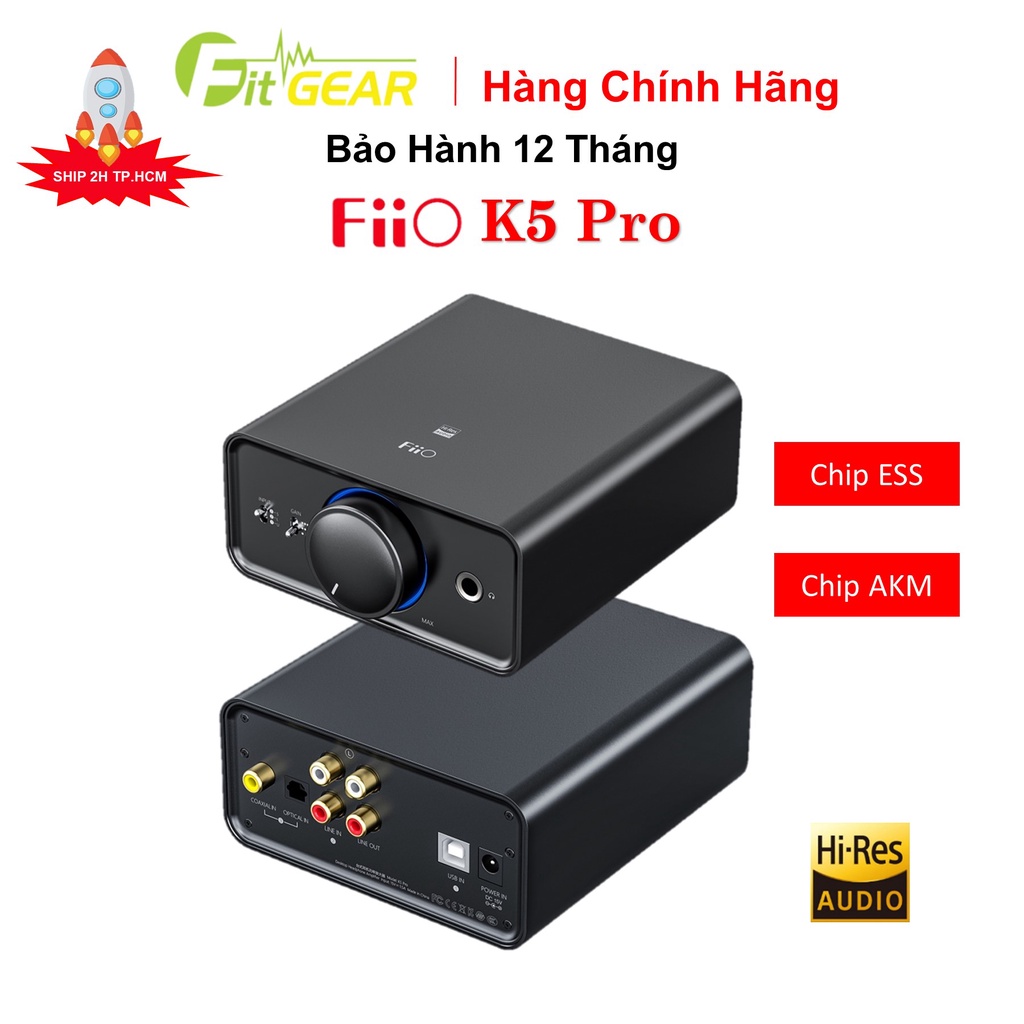 Bộ Giải Mã DAC/Amp Fiio K5 Pro Chính Hãng - 2 Phiên Bản Chip