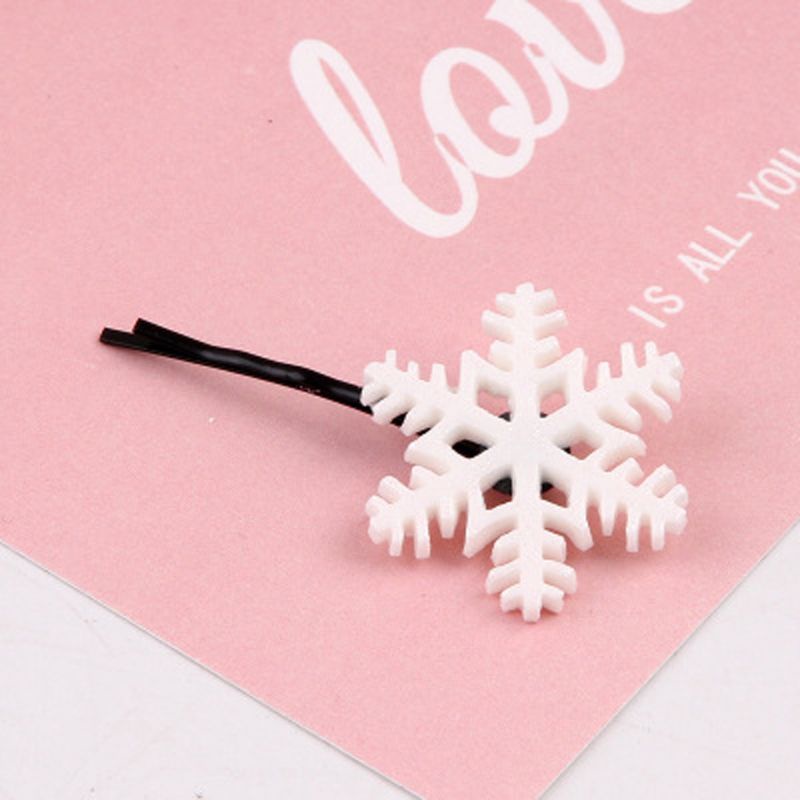 Kẹp Tóc Hình Bông Tuyết Phong Cách Giáng Sinh Cho Bé Gái