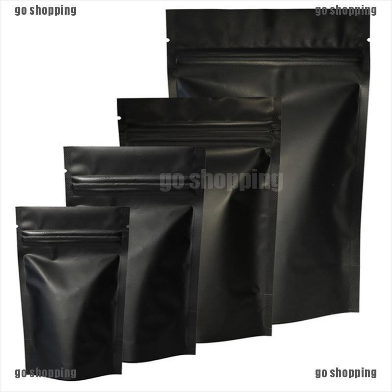 Bộ 100 chiếc túi zip nhám màu đen đựng đồ tiện lợi