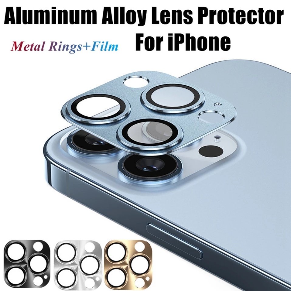 Kính Cường Lực Hợp Kim Nhôm Bảo Vệ Camera Cho iPhone 13/13mini & 13Pro/Max
