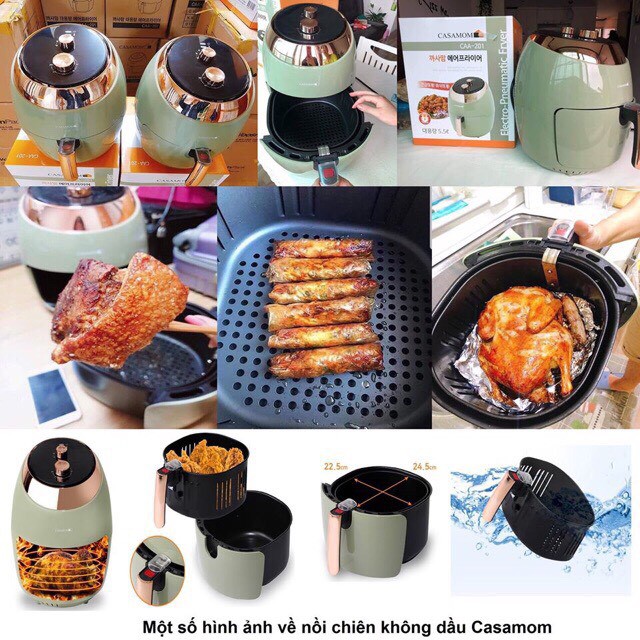 NỒI CHIÊN KHÔNG DẦU CASAMOM HÀN QUỐC DUNG TÍCH 7 LÍT CÔNG SUẤT 1800W BẢO HÀNH 12 THÁNG
