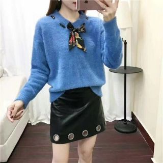Áo len lông cừu kèm nơ