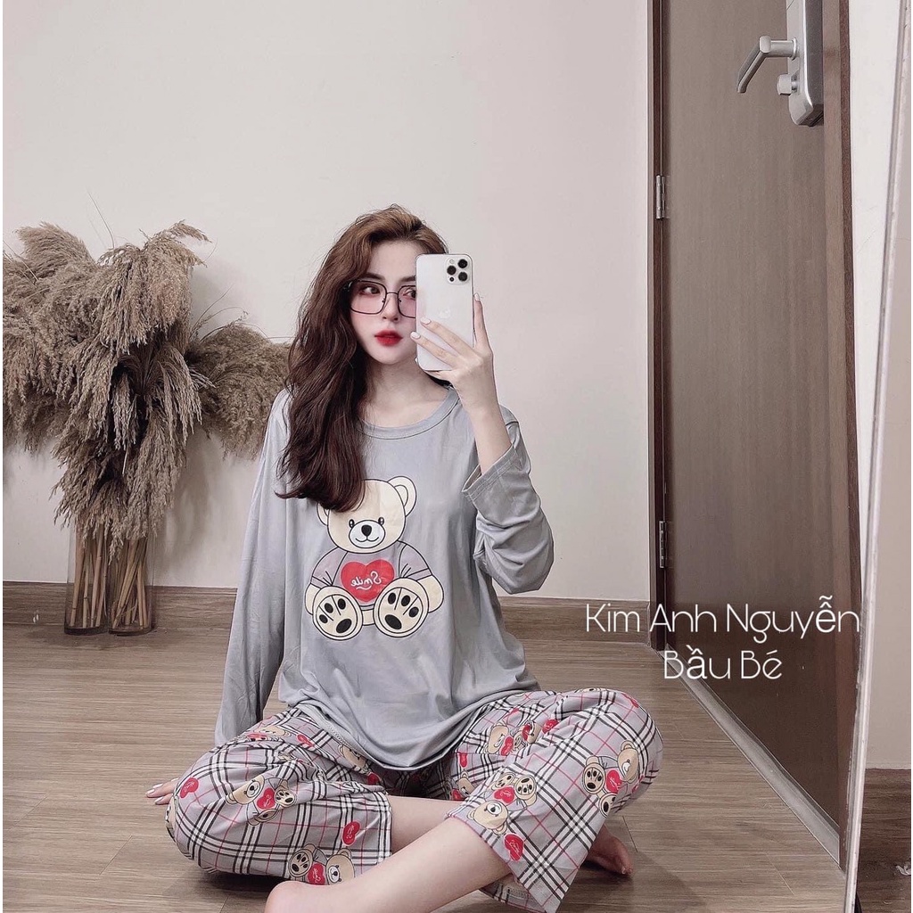 Bộ ngủ dài tay phù hợp mùa xuân mùa thu mùa đông hoạt hình dễ thương (Kèm video và ảnh thật) | BigBuy360 - bigbuy360.vn