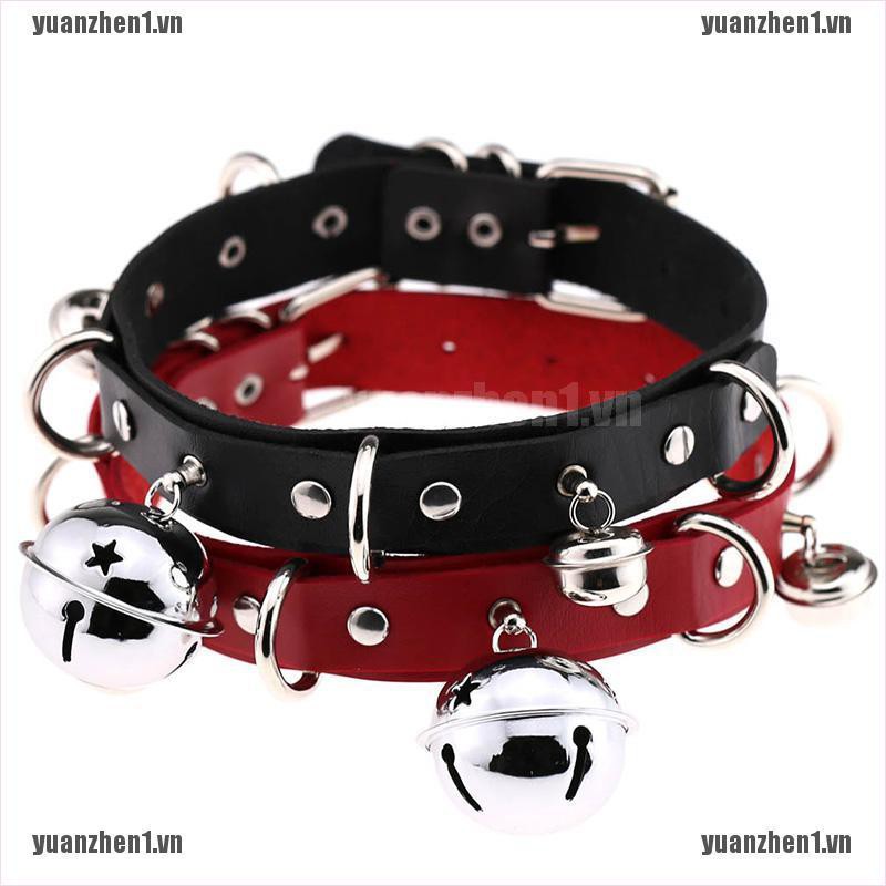 [YUANZHEN1] Vòng Cổ Da Mặt Chuông Phong Cách Punk Cho Nữ