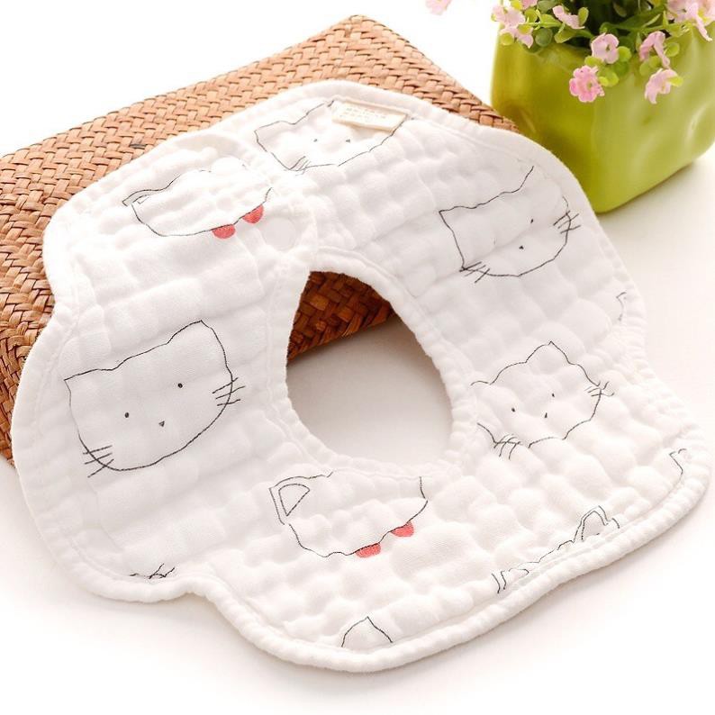 [ Mẫu mới] Yếm tròn xoay 8 lớp 100% cotton dày dặn, siêu thấm hút mềm mại ,an toàn với da bé