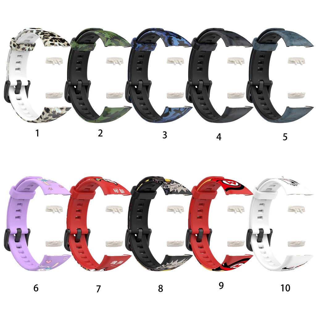 Dây Đeo Silicon Họa Tiết Rằn Ri Thay Thế Cho Đồng Hồ Thông Minh Huawei Band 6 / Honor Band 6 pro