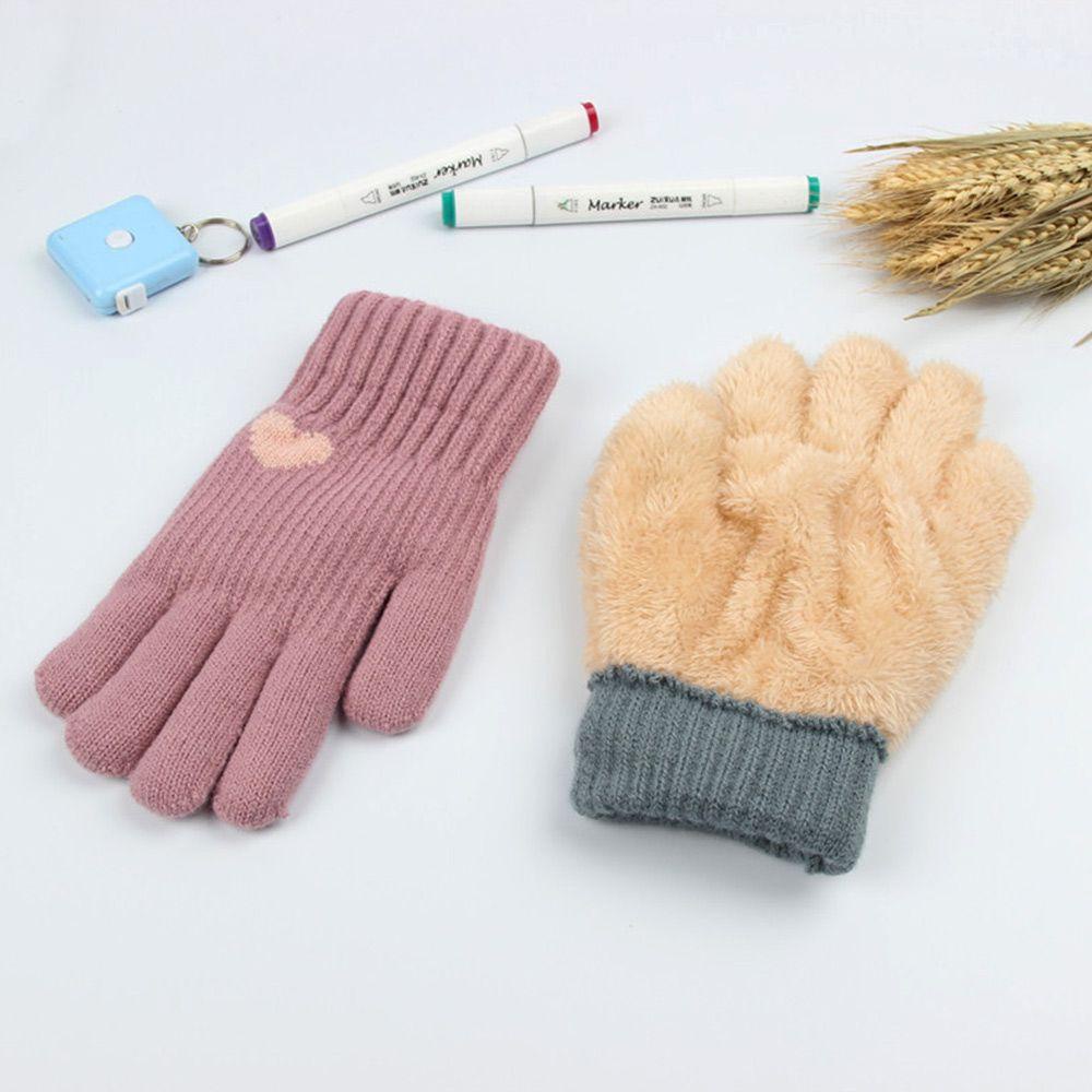 Găng Tay Dệt Kim Lót Nhung Mềm Mại Giữ Ấm Mùa Đông