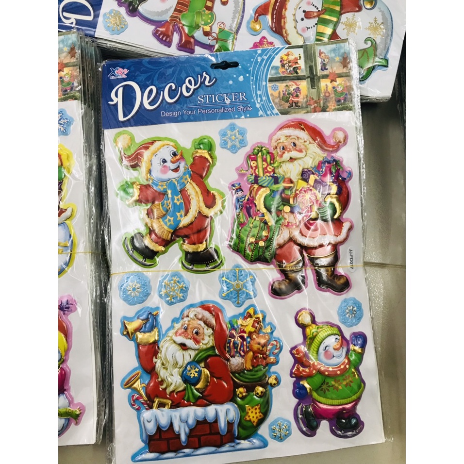 Sticker Noel, Người Tuyết, cây thông Noel nổi 3D cực xinh rang Trí Nghệ Thuật Mùa Giáng Sinh - VPP Brendo