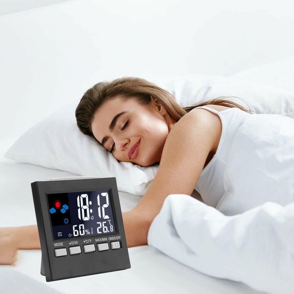 CONOPERY Đồng Hồ Báo Thức Kỹ Thuật Số Để Bàn Có Đèn LED Và Nhiệt Kế Thông Minh