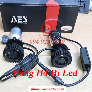 Bóng đèn pha bi led h4 aes lắp cho xe máy ô tô nhiệt màu 4300kelvin chính hãng phạm văn auto