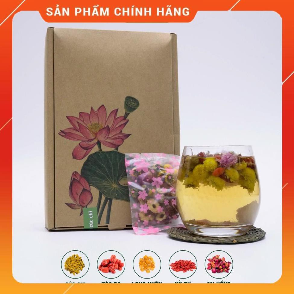 Trà quý phi An Nhiên ,set trà bao gồm hoa cúc, hoa mẫu đơn, hắc kỷ tử, long nhãn, táo đỏ