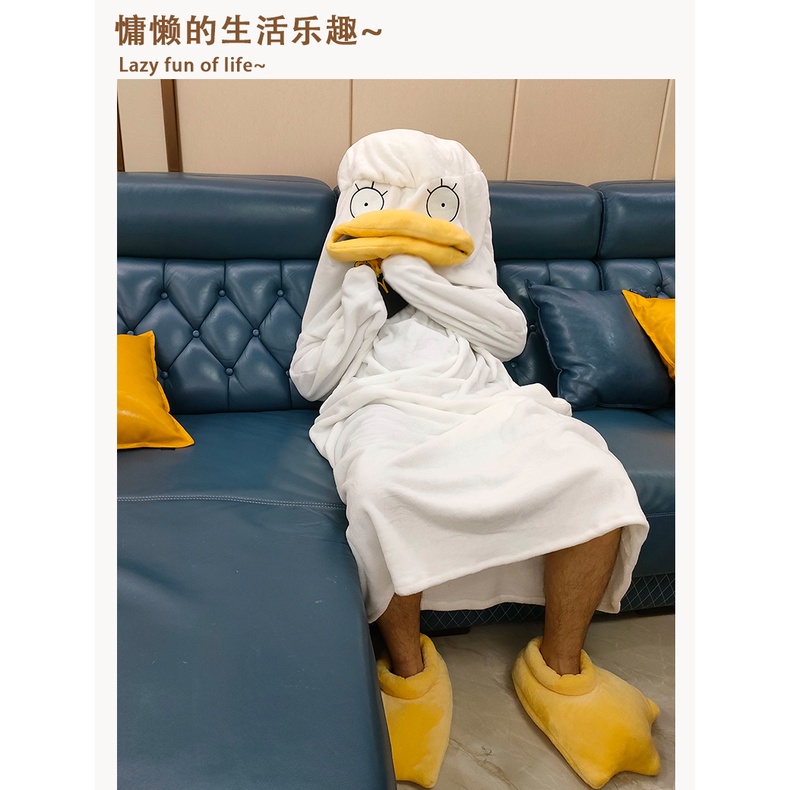 {Nightgown} Đầm Ngủ Flannel Hình Vịt Elizabeth Thu Đông Năm 2021 xtWB- * &&&&& * | BigBuy360 - bigbuy360.vn