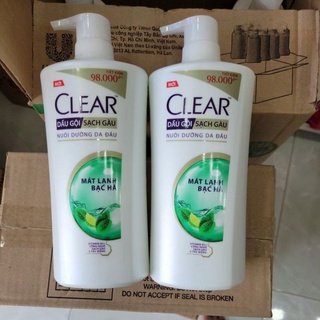 Dầu Gội Sạch Gàu CLEAR Nuôi Dưỡng Da Đầu Mát Lạnh Bạc Hà 880g