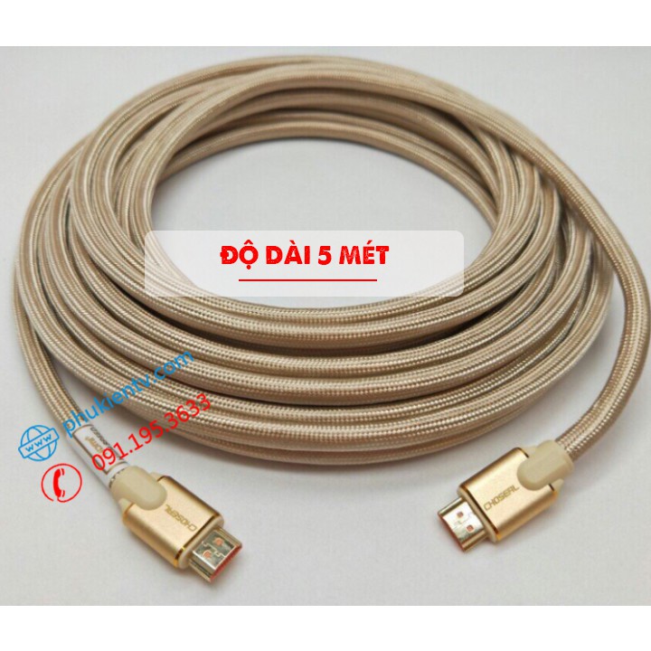 [Chính Hãng] Dây HDMI 2.0 Choseal - Hỗ Trợ 4K UHD - 3D Cao Cấp - Độ Dài 1.5m - 3m - 5m - HDMI Cable Cao Cấp