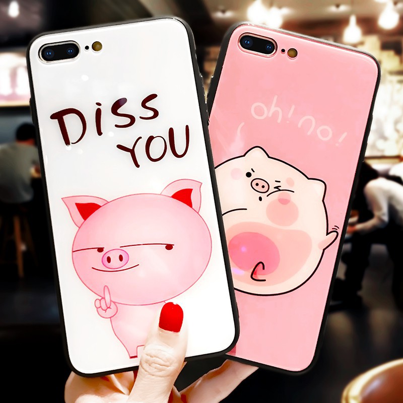 [ IPHONE ] Ốp Lưng Kính Cường Lực Lợn Kute - A093 | BigBuy360 - bigbuy360.vn