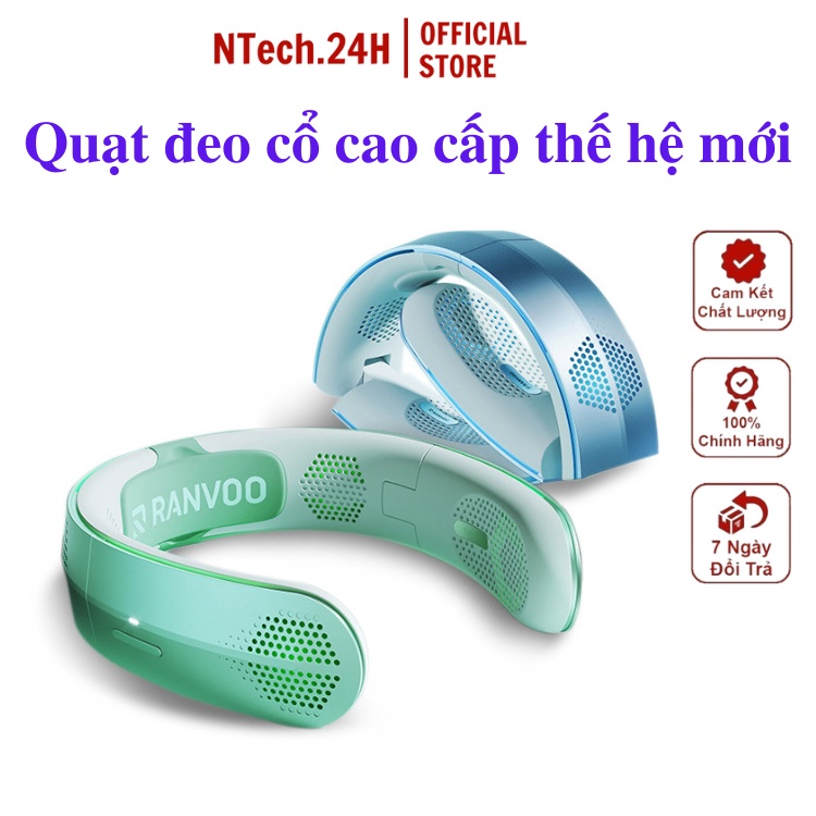 Quạt đeo cổ điều hòa không khí cao cấp thế hệ mới, quạt treo cổ mini mát lạnh dùng khi tập thể dục, dã ngoại