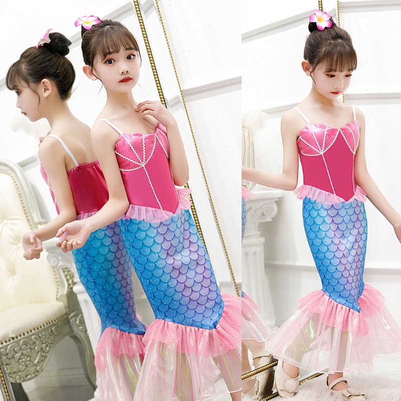Đầm Đuôi Cá Hai Dây Hóa Trang Halloween Cho Bé Gái