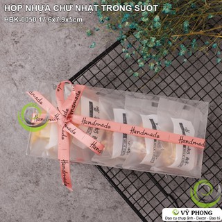 SET 10 HỘP NHỰA HÌNH CHỮ NHẬT TRONG SUỐT ĐÓNG GÓI BÁNH KẸO QUÀ TẶNG HBK-0050