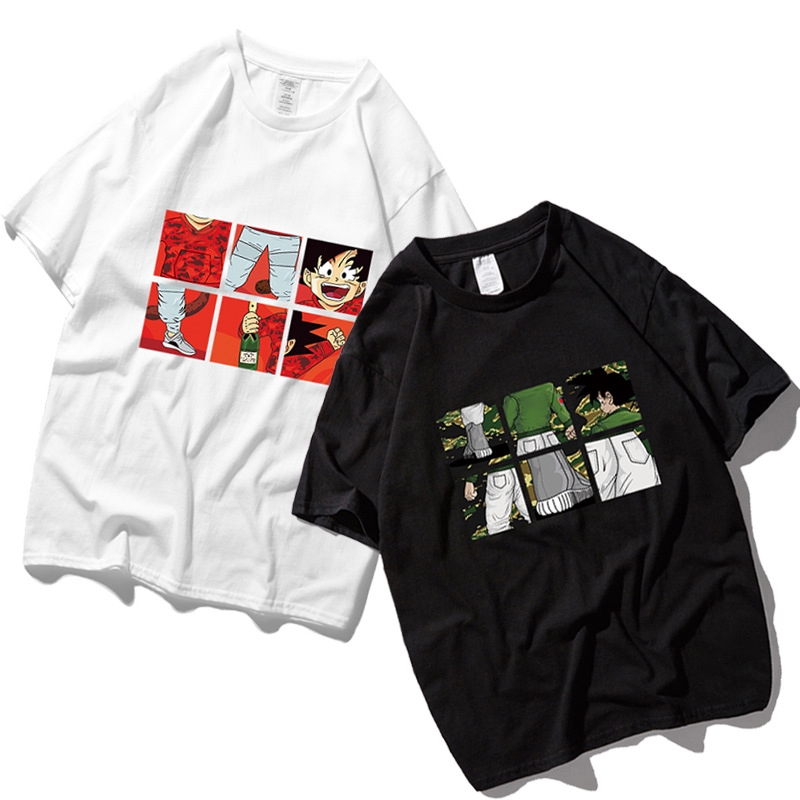 Áo thun cotton cổ tròn tay ngắn hình son goku độc đáo