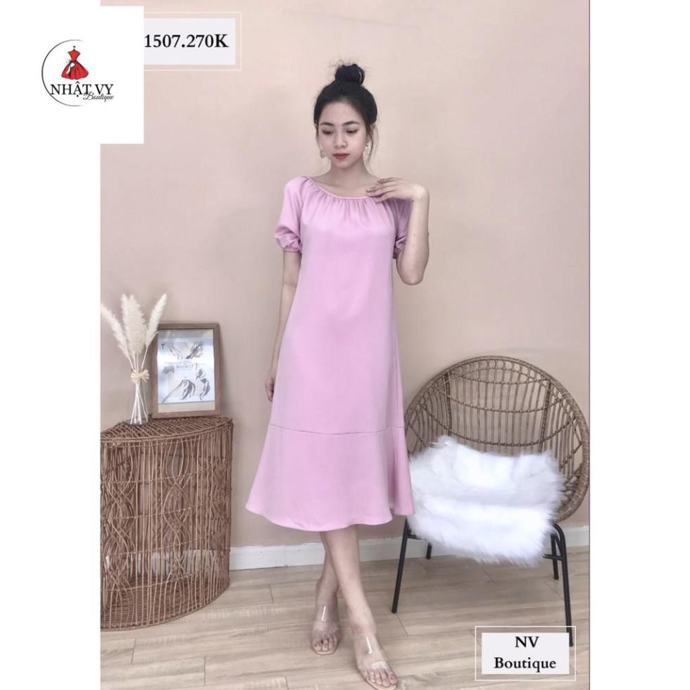 [Mã FAMALLT5 giảm 15% đơn 150k] Đầm suông dài, đầm bigsize dự tiệc, đầm bầu công sở lụa trơn - NHATVY D1507