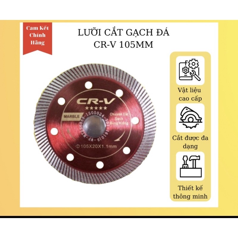 Lưỡi cắt kim cương chuyên cắt gạch men, cắt đá bê tông  CRV ( Hai màu Vàng- Đỏ)