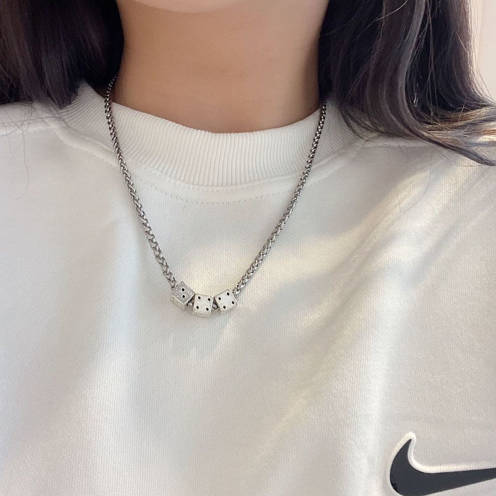 Vòng cổ Hình Xúc Xắc Phong Cách Hip Hop Thời Trang