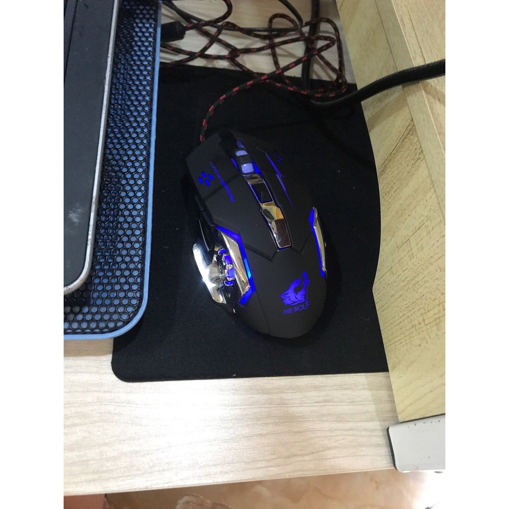 CHUỘT CHƠI GAME, CHUỘT GAMING LED RGB FREE WOLF V5 [TẶNG KÈM LÓT CHUỘT] SIÊU PHẨM GAMING THIẾT KẾ HẦM HỐ CHẤT LƯỢNG CAO | BigBuy360 - bigbuy360.vn