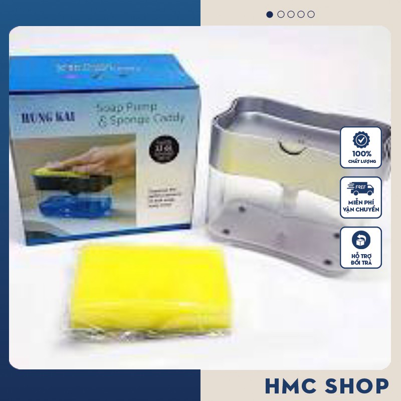 Hộp đựng dầu rửa bát chén ấn nhẹ lấy dầu - Tặng kèm miếng rửa