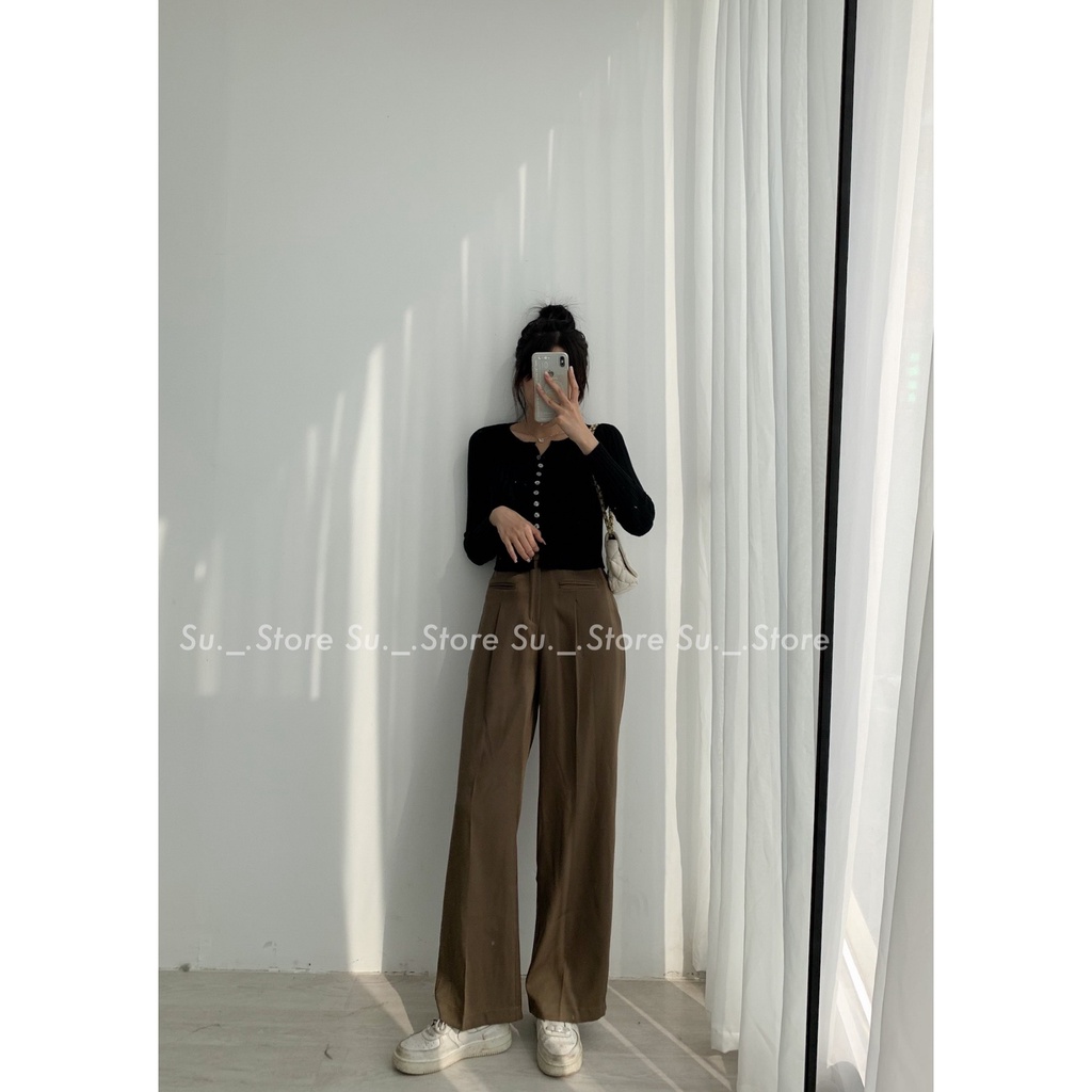Quần culottes vải cúc lệch 2 túi trước giả Q439 SUSTORE