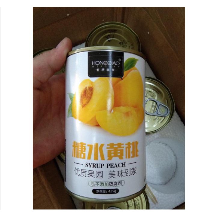 Đào ngâm Hồng Kiều (HongQiao) 425gr/lon