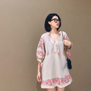 #zara VÁY BOHO THÊU