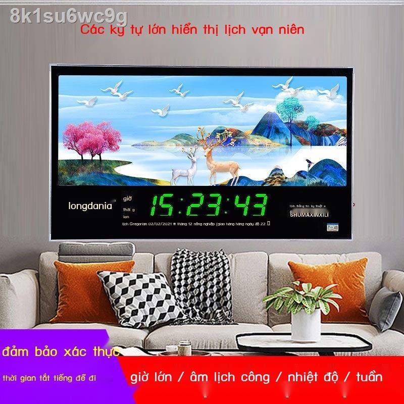 ♝ ■ ♛ ❀✹✻Đồng hồ điện tử dạ quang Longdania nhân vật lớn mới lịch vạn niên phòng khách đồng hồ treo tường
