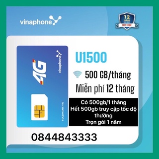 Sim 4g vào mạng Vinaphone 500gb/1 tháng miễn phí 12 tháng không cần nạp thêm tiền,Sim U1500 dùng free 1 năm